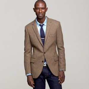 J.Crew Ludlow (?) Brown Wool Herringbone Blazer Sport Coat